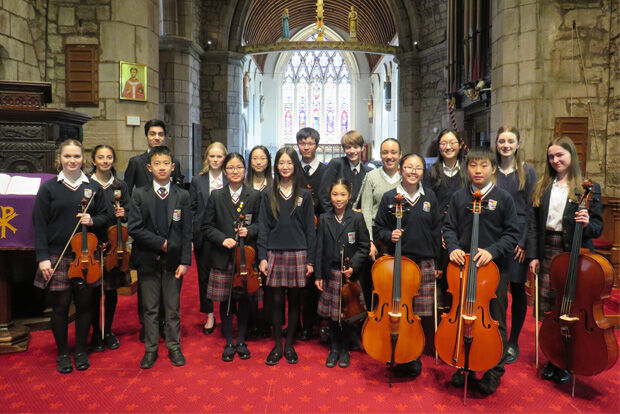 Young musicians from Solihull School in church