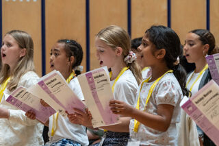 Children's choir singing