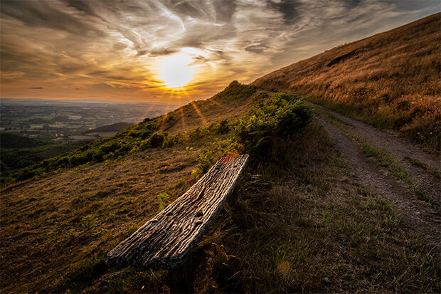 The Malvern Hills at sunset