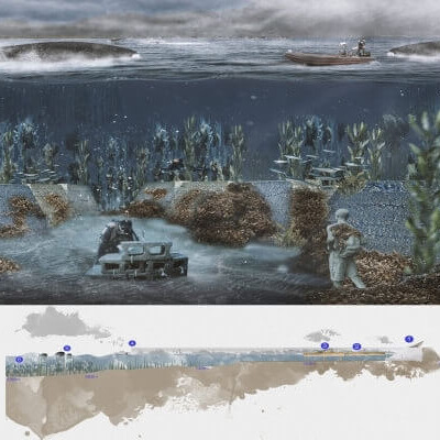 A diagram of an artificial reef