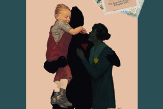 Illustration of Wartime Jewish refugee family
