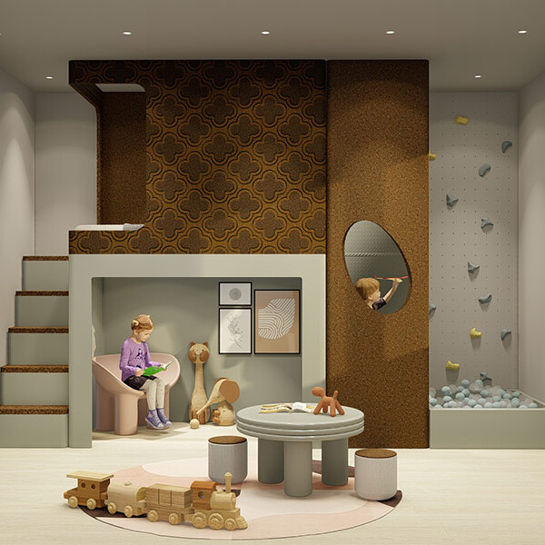 Ying-Tzu Chen. Design for children’s room using cork (in collaboration with Sofalca, cork manufacturer), 2023/24