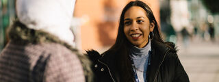 International students on campus