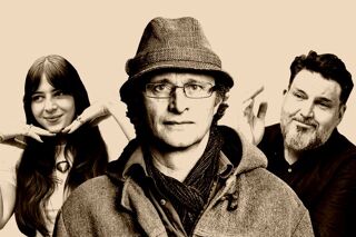 Comedians Chelsea Birkby, Alex Milner and Simon Munnery perform at Eastside Jazz Club