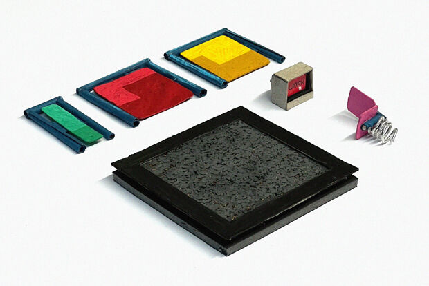 White background and multicolour prototype objects for Interior/Architecture AiR