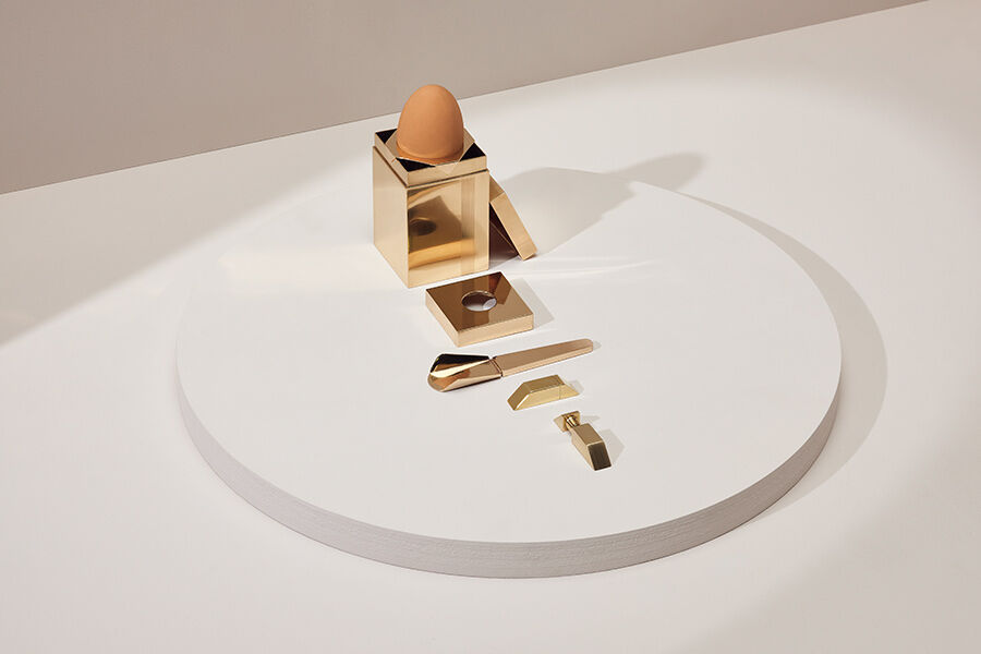 Jewellery and Silversmithing HND student work of gold shapes