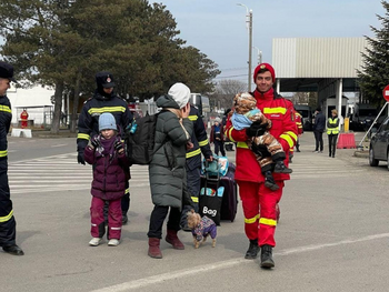 BCU student Andy Stanciu working as a first responder at the Romania-Ukraine border BCU student Andy Stanciu working as a first responder at the Romania-Ukraine border