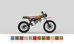 A dirt bike mid-jump