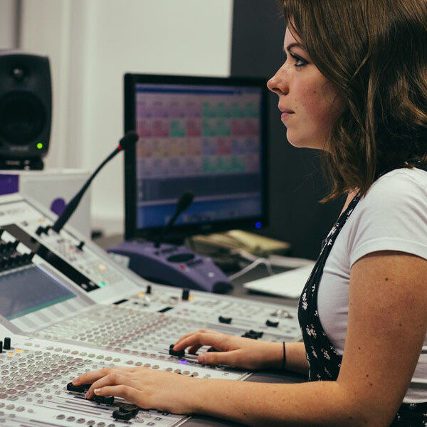 Student using the studio gallery