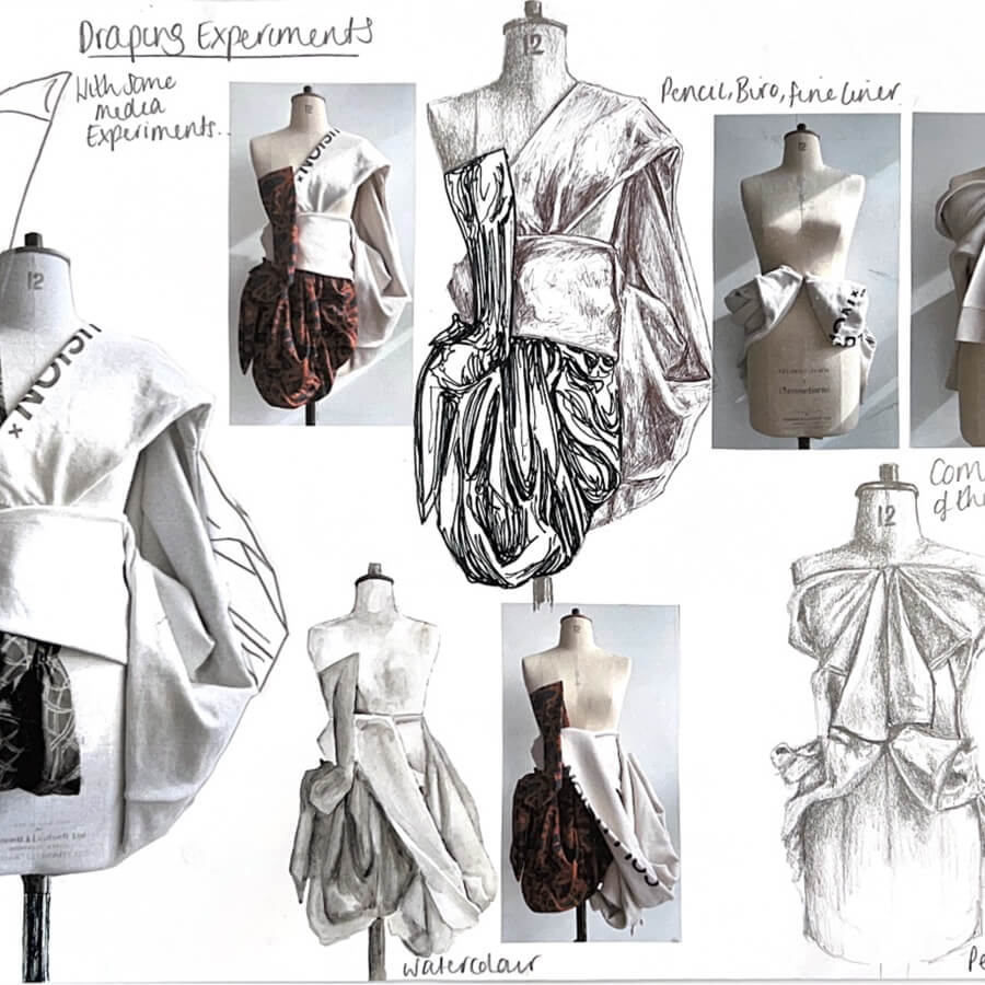BA Fashion Design example first year work
