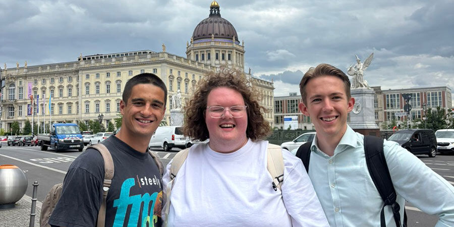 Three RBC students pictured in Berlin