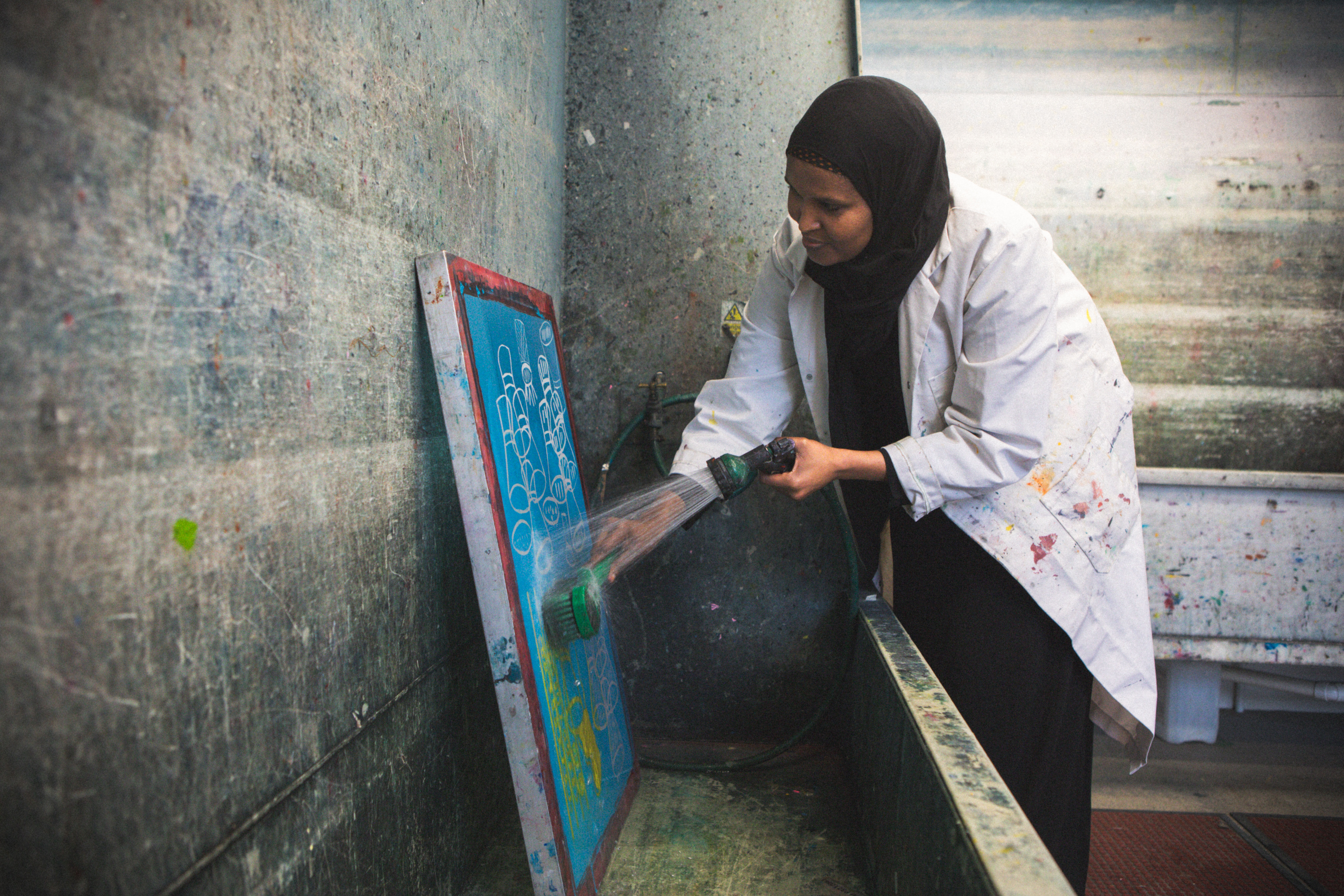 An art student working