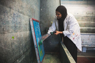 An art student working