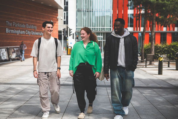 Students walk through campus