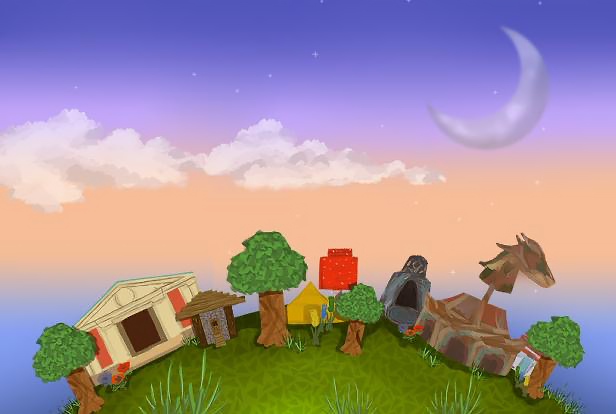 Colourful images from video games