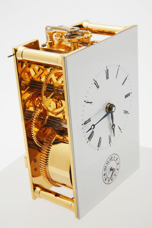 Carriage clock with workings