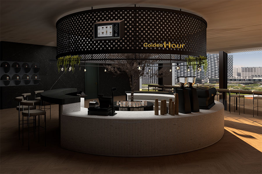Circular coffee bar