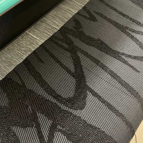 Black and white fabric on loom from MA Textile and Surface Design