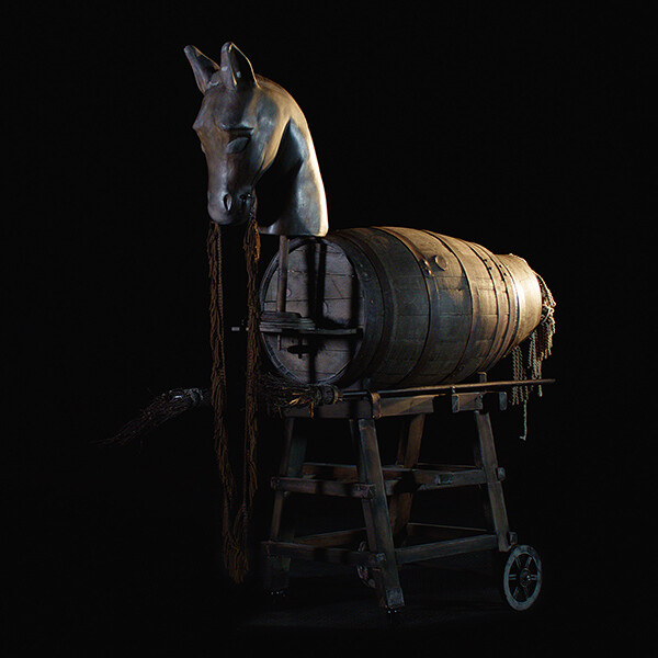 Wooden horse used for filmmaking