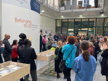 Belonging to us exhibition on show in the School of Jewellery atrium Belonging to us exhibition on show in the School of Jewellery atrium