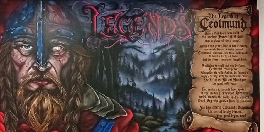 The artwork at new comic book store Ceolmund's Dungeon.