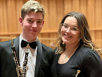 Charlie Dybles (left) with Josie Lamplough