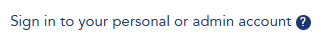 Cite Them Right Personal Account, text reads sign in to your personal or admin account