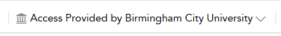 Cite Them Right Harvard Login Button, text reads Access Provided By Birmingham City University