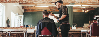 Barber giving a haircut