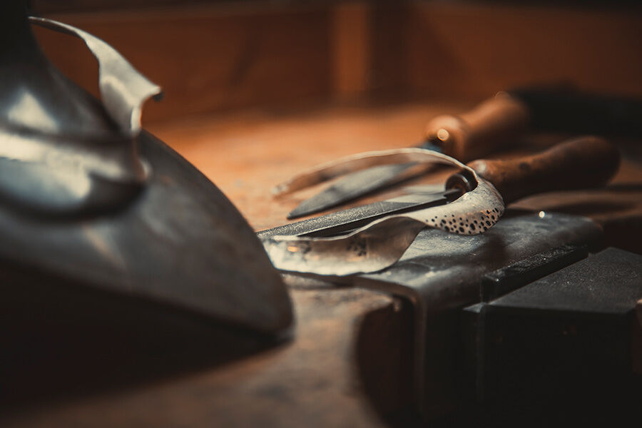 Jewellery and Silversmithing HND student work of brass tools