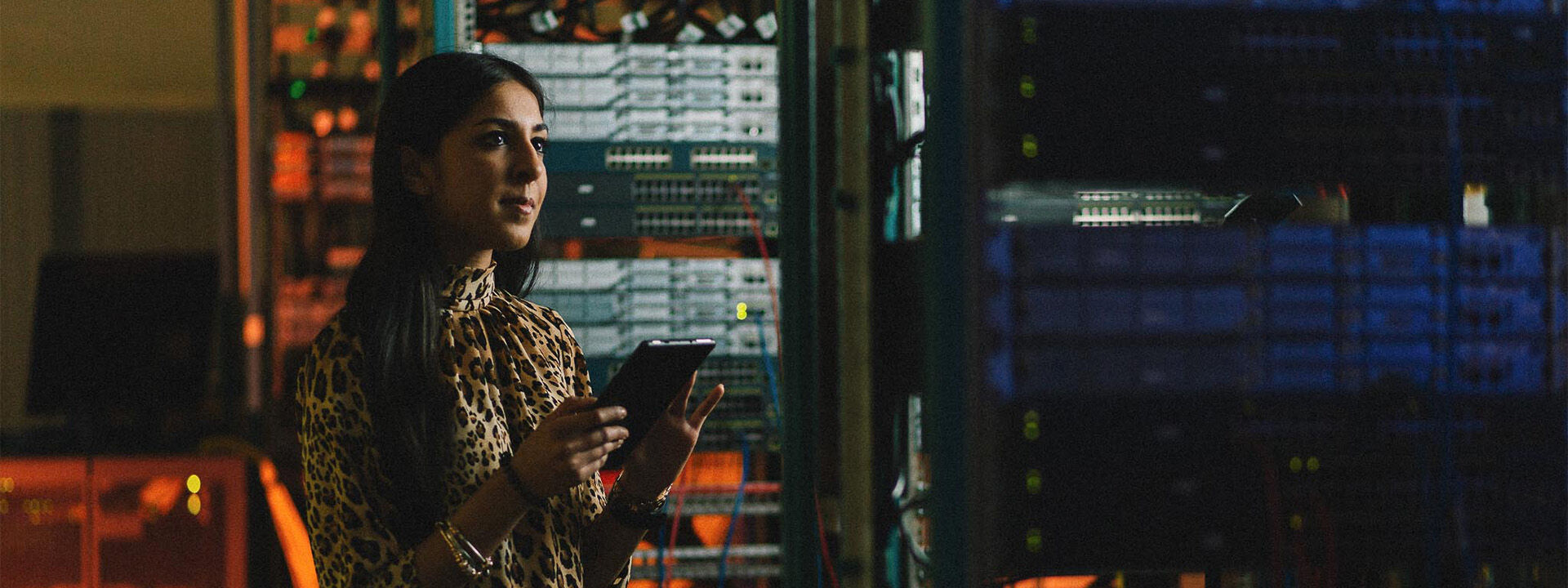 Student in computer lab