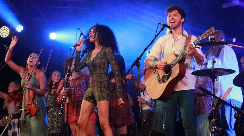 Conservatoire folk ensemble performers on stage