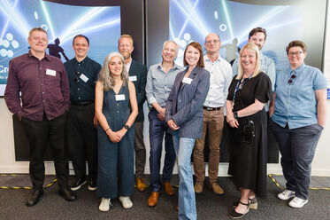 CreaTech Frontiers Co-Directors, (L-R) Chris Bilton, James Green, Annie Mahtani, Ian Williams, Lamberto Coccioli, Rachel Davis, Nick Henry, Laura Vert, Jamie Wright, Sarah Ellis.