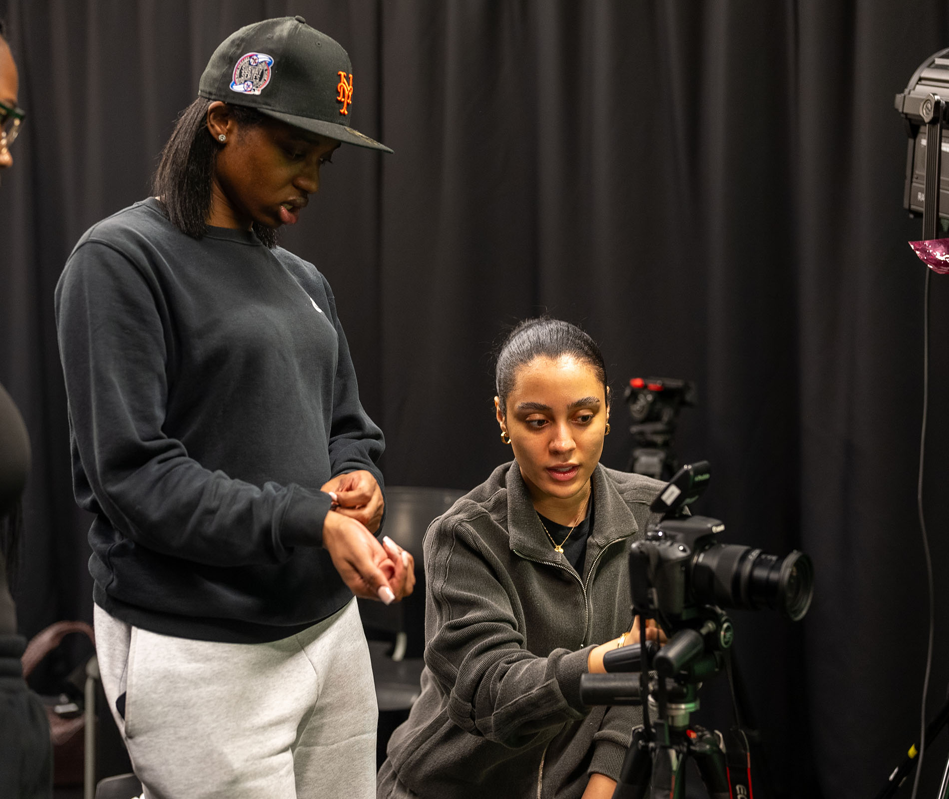 Students using camera equipment