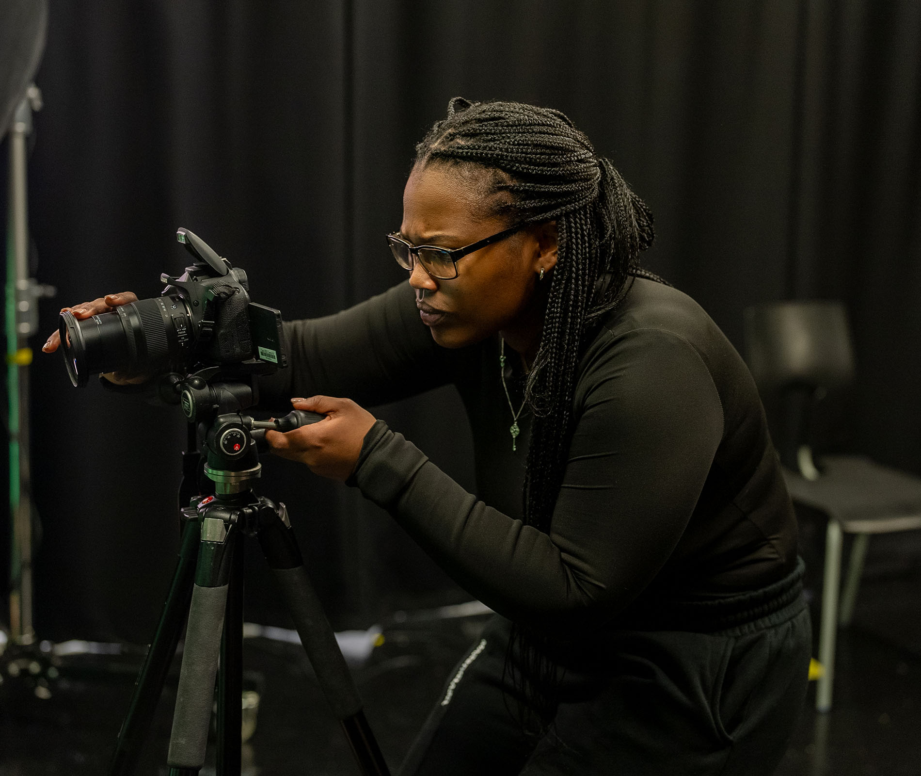Student using a camera