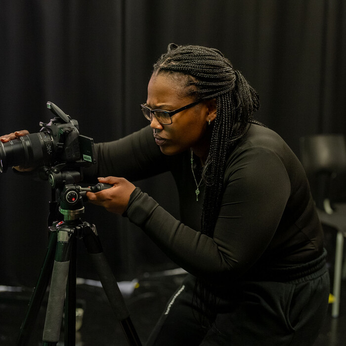Student using a camera