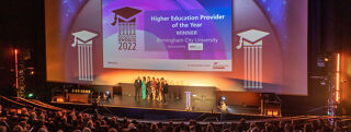 Birmingham City University staff receiving the accolade at the Education Awards.
