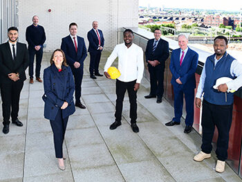 Education, construction and recruitment leaders are joined by students and graduates for the launch of I Built It