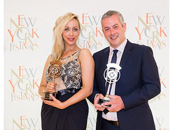 Emma Boyle and Neil Hollins accept awards at New York Festival Awards 2015