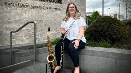 Eve Abram with instruments