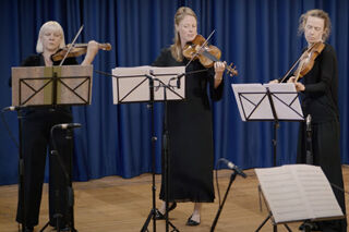 Violinists Kate Fawcett, Catherine, Anna Palmer