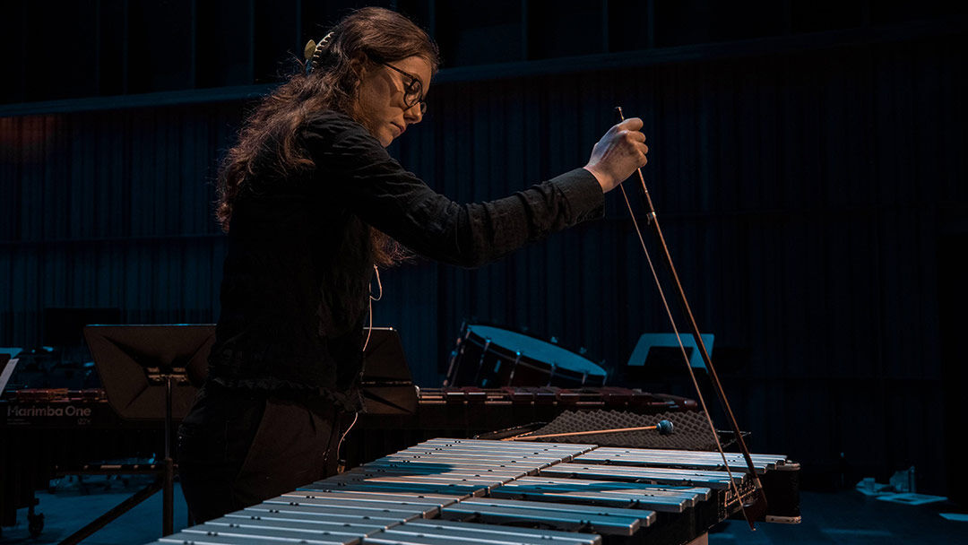 RBC student playing percussion instrument