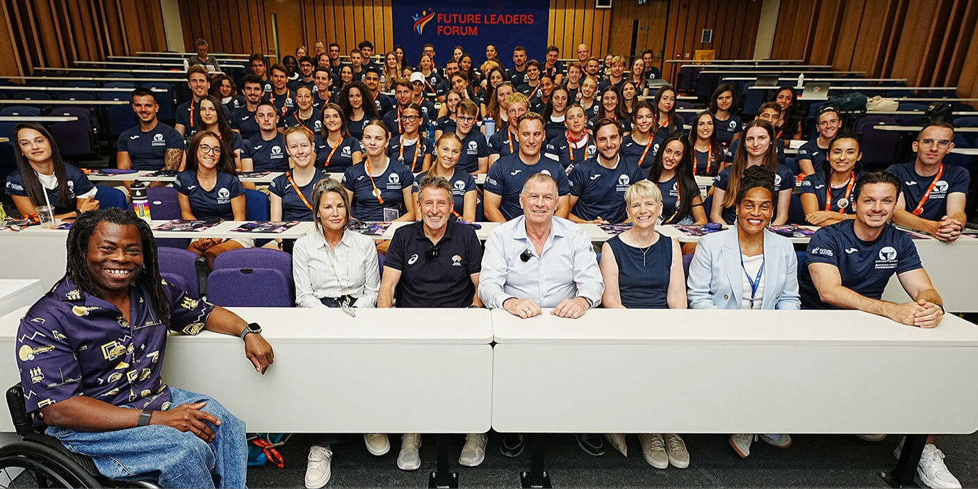 BCU Chancellor Ade Adepitan with the future generation of sports leaders