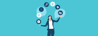 Future Skills 1200x450 - Cartoon woman with thought bubbles