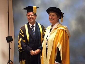 MP Gisela Stuart with Vice-Chancellor Cliff Allan Gisela Stuart