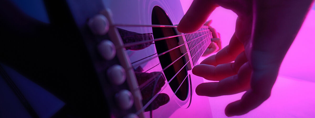 A guitarist performing music.