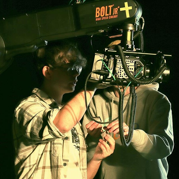 Student using cinema camera