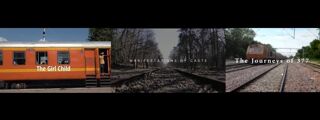 Collage of three train photos - The Girl child, manifestations of caste, the journeys of 377.