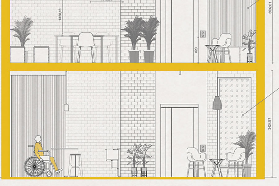 Artwork of cross section of a house