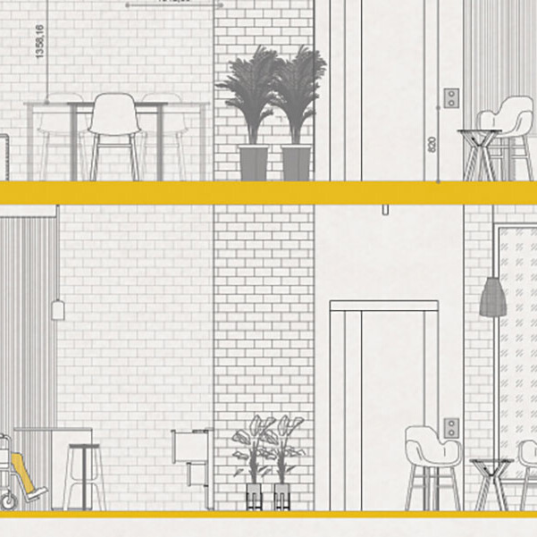 Artwork of cross section of a house